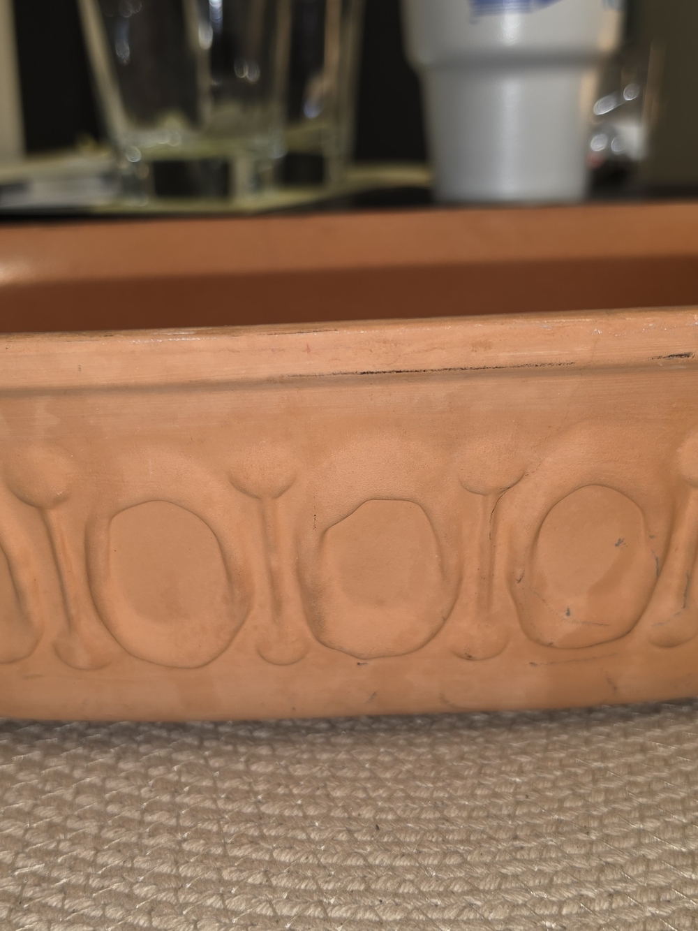 Terracotta Decorative Planter with Embossed Pattern